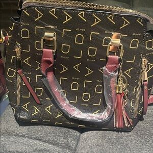 Brown and Red Women's Handbag new never used